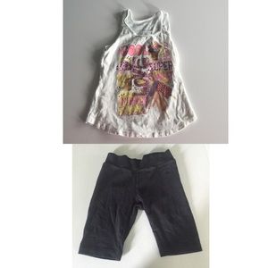Justice Tank Top and Biker Shorts Size 7